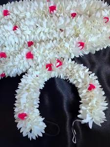 Tela Artificial jazmín accesorios para el cabello jazmín Floral mujeres Sangeet Haldi Mehndi favores de la boda, pelo Scrunchies moño titular - Product Image 2