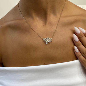 Haut de gamme poire et marquise VVS Lab Grown Diamond 14k Solid Gold Necklace Women Fine Wedding Jewelry Manufacturing From India - Product Image 6