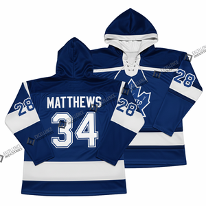 Sudadera con Capucha de Hockey sobre Hielo Sublimada Personalizada de Alta Calidad, Sudadera con Capucha de Poliéster Grueso a Rayas con Pantalones Cortos, Precio al por Mayor OEM para Equipos - Product Image 4