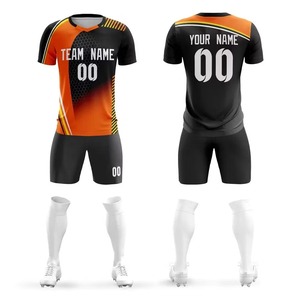 Ensembles d'uniformes de football américain personnalisés de haute qualité, couleur dégradée, respirant, séchage rapide, 100% polyester, col rond, nom de l'équipe - Product Image 3