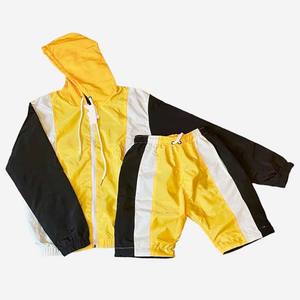 2025 Lightweight 100% <b>Nylon</b> <b>Shorts</b> Set Windbreaker Tracksuit Workout Zip up Hoodie and <b>Shorts</b> Contrast Color Unique Design Sets - Product Image 2