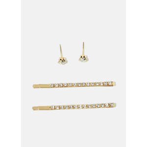 A3shop Set di gioielli classici alla moda con fermaglio per capelli e orecchini - Product Image 3