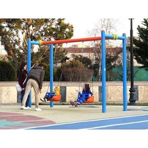 Double Swing for Indoor/Outdoor Use 114 X 2mm Standard Parking Plastic Metal Daycare <b>Trampoline</b> Park Kindergarten Playhouse - Product Image 3