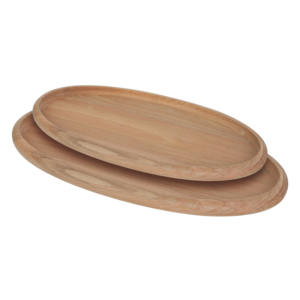 Restaurant Custom Dish Long Plate <b>Large</b> Wholesale Dinner Oval Serving Wooden <b>Tray</b> - Product Image 1