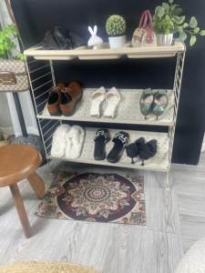 Porte-chaussures en métal multicouche en gros Crochets solides Étagères à cordes suspendues au sol pour l'organisation de garde-manger de placard de stockage de poussière à la maison - Product Image 4
