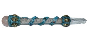 Best Selling <b>Witch</b> Supplies Fengshui Amethyst Seven Chakra Tibetan <b>Wand</b> : Wholesale Healing <b>Wands</b> - Natural Agate - Product Image 4