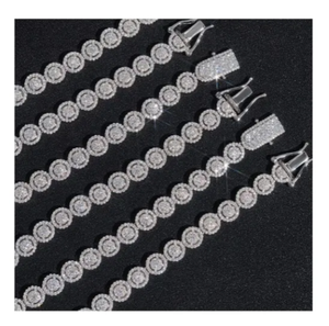 Cadena de tenis de corte chapado en oro de 18 quilates, Diamantes de moissanita de color D, collares de eslabones helados, joyería de Hip Hop completamente helada - Product Image 2