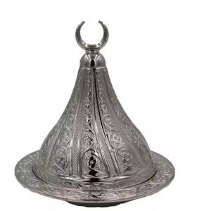 Bol à dattes en métal de luxe arabe avec couvercle, pour fruits et fruits secs, décoration de table islamique, Ramadan - Product Image 3