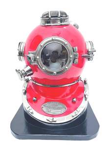 Casco DE BUCEO bajo el agua de metal con acabado de cobre náutico de latón con reloj integrado - Product Image 6