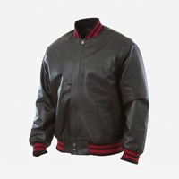 Veste de baseball en cuir PU style streetwear avec broderie personnalisée, veste universitaire, veste de baseball en laine contrastée