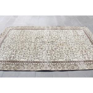 พรมตุรกีวินเทจ ขนาด 5.3x9.1 ฟุต (162x277 ซม.) พรมขนสัตว์สีน้ำตาล - Product Image 3