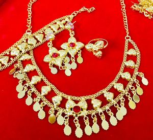 24K Plaqué Or Vintage Style Comores Mayotte Bijoux De Mode Ensemble Cuivre Collier Boucles D'oreilles & Bracelets Cadeau pour USA France - Product Image 3