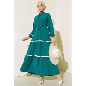 Vestido Pompón Verde Esmeralda - Product Image 3