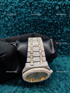 Iced Out Stainless Steel VVS Moissanite <b>Watch</b> with Glass Dial Automatic Mechanical Movement 41mm Unisex Luxury Fashion Jewelry - Product Image 3