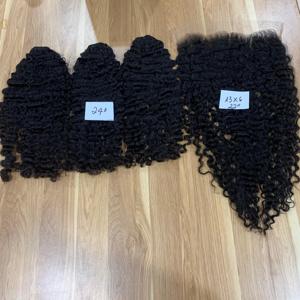 Set 3 Bundles 24 Inches with a Frontal 13x6 HD <b>Lace</b> Frontal Hot Top Burmese <b>Tight</b> Best Selling Texture Natural <b>Black</b> - Product Image 1