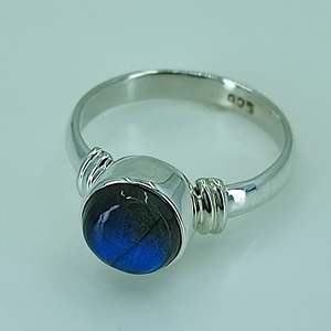 Boho Chic <b>Labradorite</b> <b>Ring</b> 925 Sterling Silver Handmade with Geometric Pattern Perfect Gift for Her November Birthday - Product Image 6