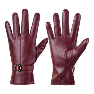 Gants en cuir pour femmes en peau de mouton doux de haute qualité pour l'hiver pour la conduite en plein air - Product Image 5
