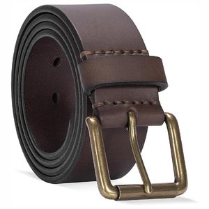 Meilleure vente de ceinture en cuir à boucle ardillon pour hommes en cuir véritable ceintures en cuir décontractées d'affaires de mode - Product Image 6