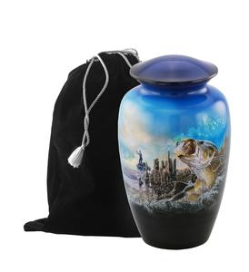 โกศโลหะทาสีสวยงามสำหรับขี้เถ้าเถ้ากระดูกสำหรับผู้ใหญ่โกศโลหะราคาไม่แพงทาสีด้วยมือขนาดพิเศษ - Product Image 1