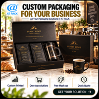 Boîte cadeau personnalisée PACK pour 1LB et 2LB avec espace pour presse à café, matériaux recyclés, revêtement UV et logo personnalisé