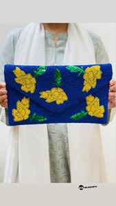 Pochette de luxe pliable à boutons perlés et rayures de course, design personnalisé, rouge et blanc, avec chaîne, pour mariage, soirée, mode géométrique - Product Image 6