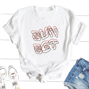 T-shirt personnalisé pour femme avec étiquette gratuite et étiquettes pivotantes Méthode d'impression numérique couleur en option - Product Image 4