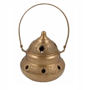 Premium Luxury Metal Brass Casted Mubkhara Incense <b>Burner</b> Pot With Handle For Aromatherapy Ornament For Home Room - Product Image 1