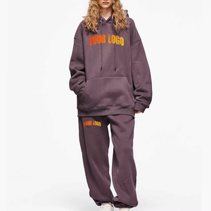 Conjunto Deportivo de Dos Piezas para Mujer, Sudadera y Pantalones de Chándal Largos de Felpa, con Estampado Digital Colorido Tie-Dye, Elegante, para Invierno - Product Image 2