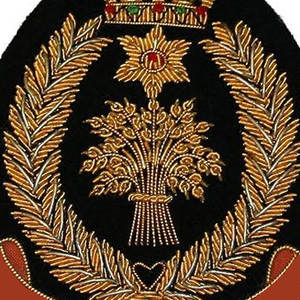 Nouveaux insignes classiques de blazer en fil de lingot d'or OEM Badge brodé en fil de métal - Product Image 6