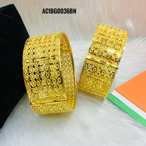 <b>Gold</b> Plated Jewelry Set of 2 <b>Bangle</b> for Girl & Woman - Product Image 1