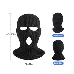 Pasamontañas de Punto Personalizado al por Mayor, con 3 Orificios, Logotipo Bordado, Gorro de Invierno para Hombre y Mujer, Pasamontañas de Punto - Product Image 1