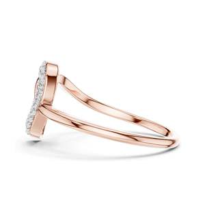 แหวนเพชรรูปหัวใจ 0.115 กะรัต สำหรับผู้หญิง ความใส VVS-VS EF ทอง 18KT, 14KT, 10KT และเงิน 925 สีโรสโกลด์, สีเหลือง, สีขาว - Product Image 6