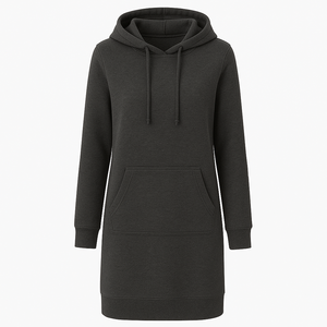 Bloque de Color sólido Regular Fit Modest Casual Winter Knitted Long Hoodies Ladies Sudadera Custom Printed School College Name - Product Image 3