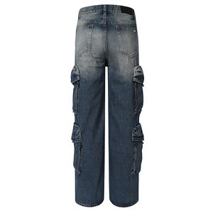 Jeans en denim de coton lourd de haute qualité pour hommes, style streetwear, coupe droite, respirant, délavé à la pierre, clair et foncé, mode printemps - Product Image 3