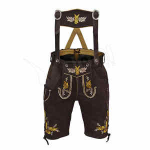 Lederhosen บาวาเรียทุกเพศชุดเดรสหนังแท้นิ่มหวานกางเกงขาสั้นสไตล์เยอรมันดั้งเดิมมีโลโก้ออกแบบได้ตามที่ต้องการ - Product Image 4