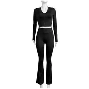 ชุดโยคะแขนยาวทรงเข้ารูปสำหรับผู้หญิง คุณภาพสูง ปรับแต่งได้ ยืดหยุ่น สไตล์สตรีทแวร์ ขายส่งชุดยืดสำหรับผู้หญิง - Product Image 3