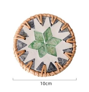 Articles chauds mélange de rotin d'été sous-verres en nacre Style Boho coloré pour la vaisselle de cuisine tapis tissé à la main fabriqué au Vietnam - Product Image 2