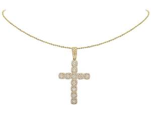 Luxury Customized Iced Out <b>Cross</b> <b>Pendant</b> with Moissanite Diamond S925 <b>Silver</b> Diamond Jewelry Rose Gold Plated Religious Style - Product Image 3