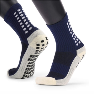Calcetín deportivo para adultos, logotipo de diseñador, venta al por mayor, parte inferior gruesa, calcetines de fútbol con agarre personalizado para hombres, calcetines atléticos - Product Image 1