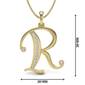 จี้เพชรสีทอง18K ตัวอักษร R สำหรับตกแต่งห้องแล็บ - Product Image 2