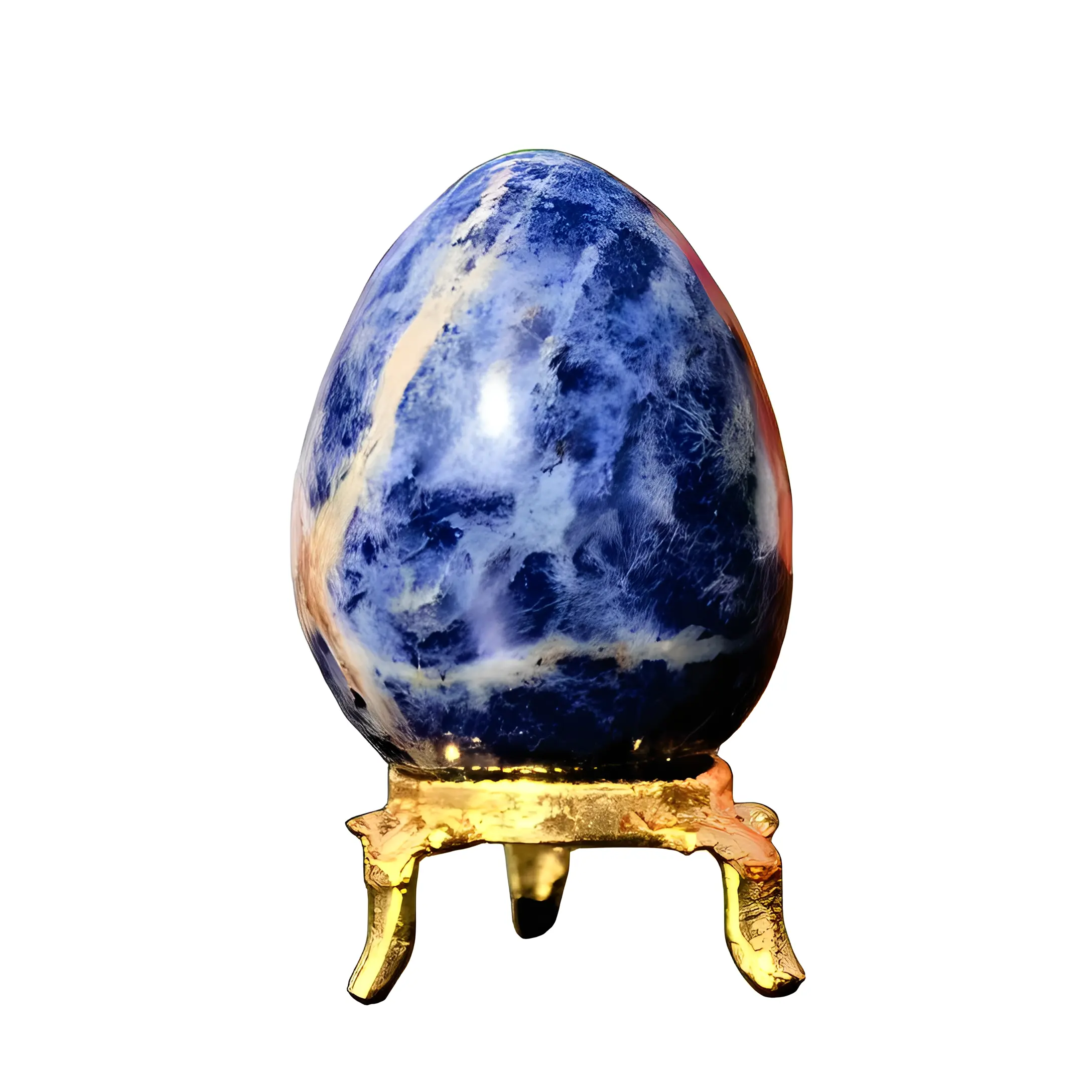 Wholesale Natural Sodalite Egg Shaped Stone Polished Metaphysical Yoni Egg Gemstone Healing Crafts For Meditation And Massage