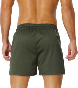 Shorts de course d'entraînement pour hommes personnalisés, séchage rapide, été, taille élastique, 100% polyester, shorts amples décontractés, style décontracté, motif uni - Product Image 2