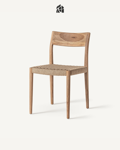 Chaise de salle à manger Calverina en teck massif, artisanale, de qualité supérieure, mobilier moderne de luxe pour la maison - Product Image 1