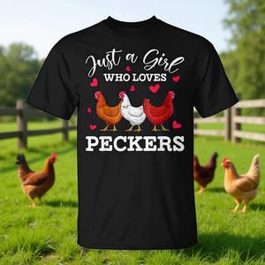 T-shirt promotionnel Premium pour les amateurs de poulet : Juste une fille pour les passionnés de poulets - Product Image 2