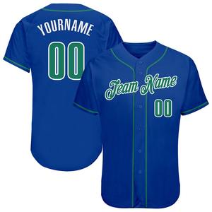 Maillot de baseball authentique Royal Kelly Green-White de vêtements d'équipe personnalisés les plus vendus - Product Image 1