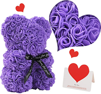 Vente en gros de cadeau Saint Valentin 2024 Roses en mousse de 25/40 cm Ours en peluche Ours en peluche Cadeaux pour maman Coffret de fête des femmes