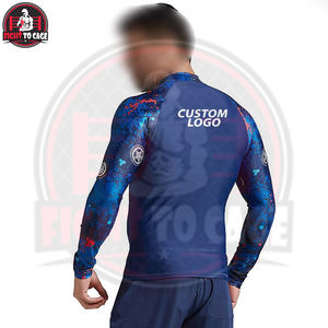 Chemise de compression légère de qualité supérieure pour hommes, vêtements de fitness MMA, rashguard à séchage rapide, manches longues, tissu 220g, FIGHT CAGE - Product Image 4