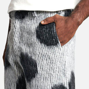 Prince OEM alta calidad Streetwear Mohair Flare pantalones Unisex cordón largo personalizado hombres Pantalones rectos rayas Mohair Pantalones - Product Image 6