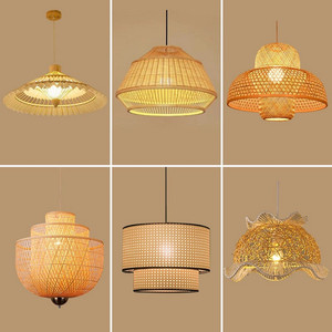 Handicraft Eco-friendly Bamboo Rattan Lampshade Modern <b>Chinese</b> Interlocking Frames Rattan Ball <b>Lamp</b> for Decoration 2-Year - Product Image 2