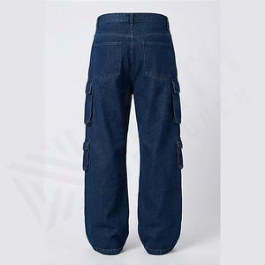 Jeans en denim à strass de style européen, tendance, coupe ample, jambe large, bootcut, baggy, cristal, délavé, décontracté, hiver, couleur personnalisée - Product Image 2